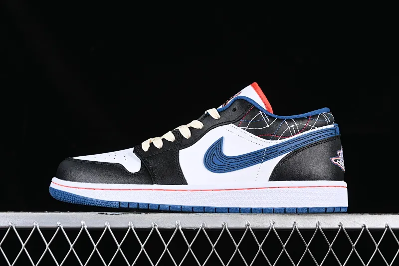 All categories Air Jordan Jordan series basketball shoes Air Jordan 1 Low Z version Air Jordan 1 Low SE AJ1 Joe 1 blue and black sashimi embroidery style low-top cultural casual sneakers FV3622-141
